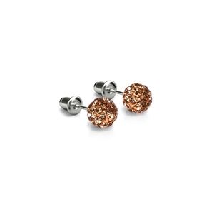 Champagne Peach Sparkly Crystal Mini Stud Earrings from NOGU
